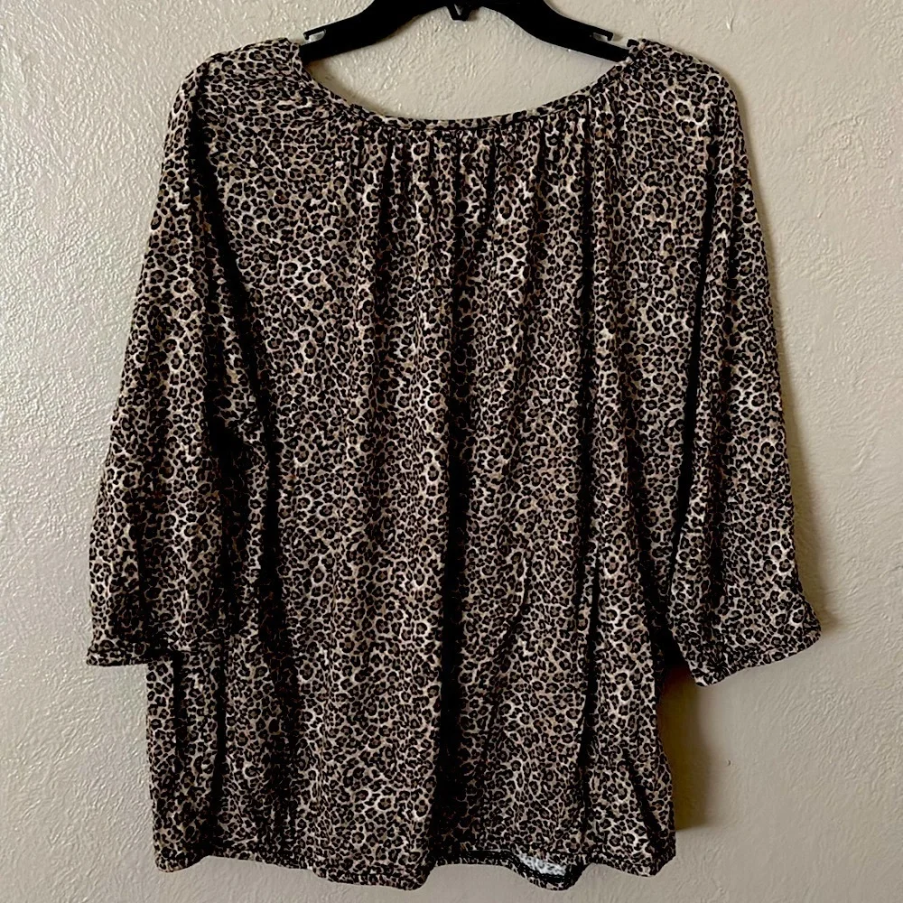 Michael Kors Women’s Plus Size Animal Print Leopard Top, 2X